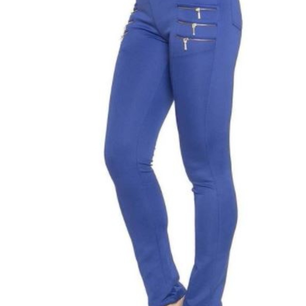 FULL LENGTH ZIPPERED STRETCH SKINNY PANTS
